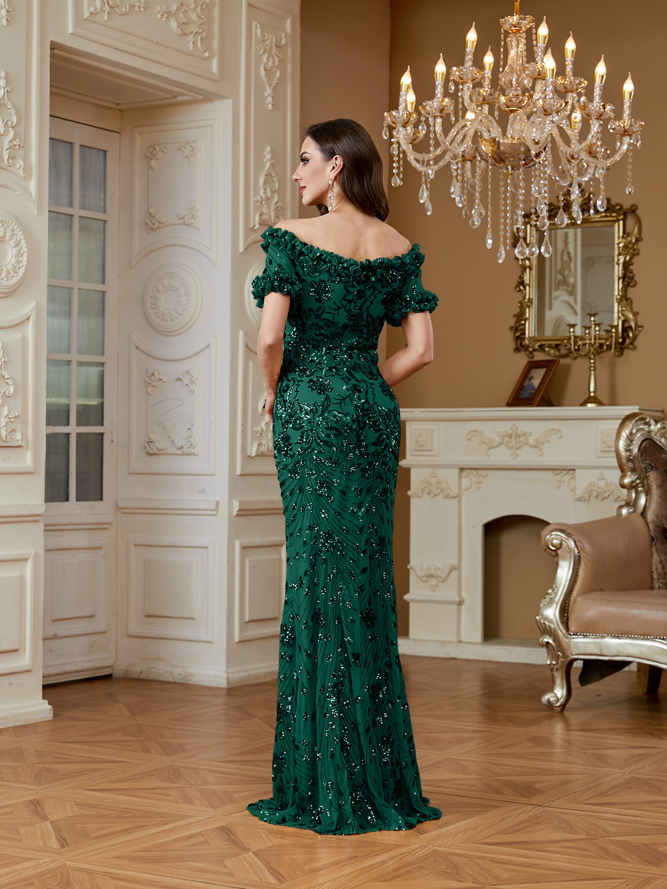 One-Shoulder Sequin Mermaid Dress