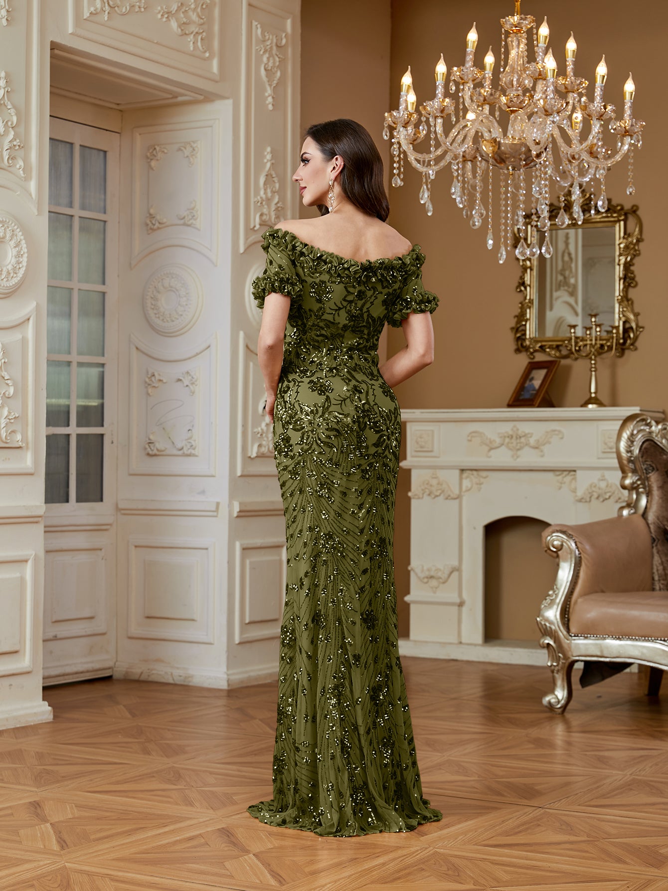 One-Shoulder Sequin Mermaid Dress