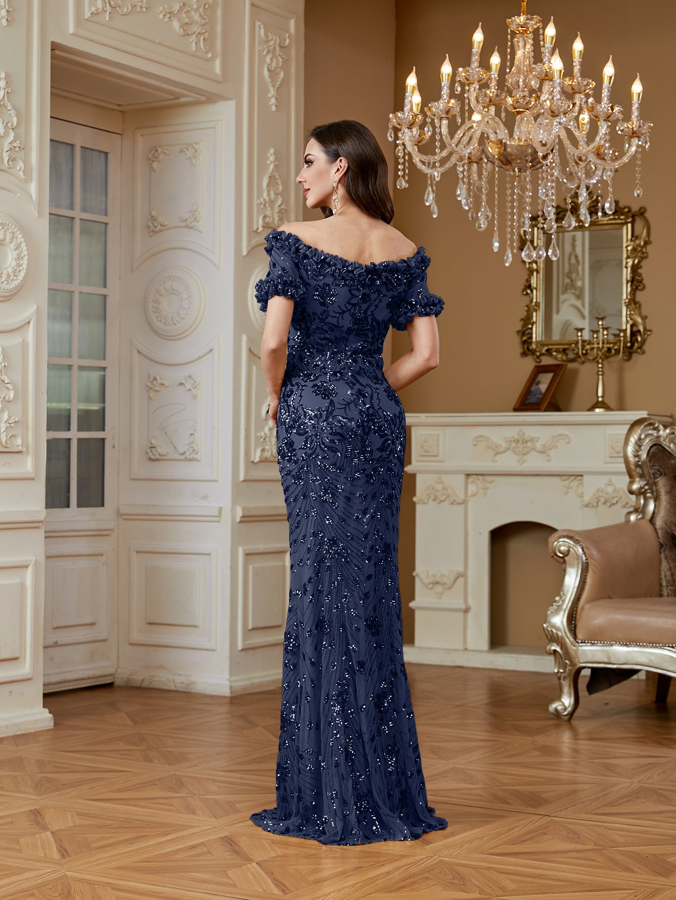 One-Shoulder Sequin Mermaid Dress