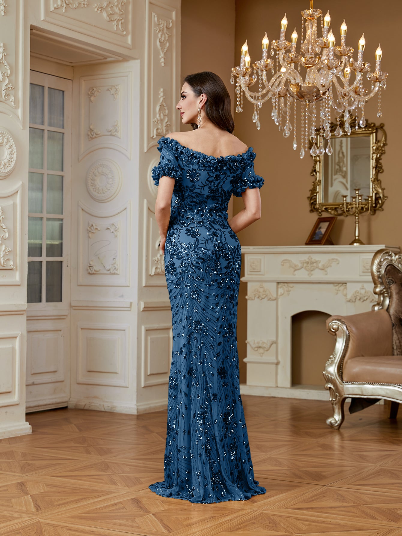 One-Shoulder Sequin Mermaid Dress