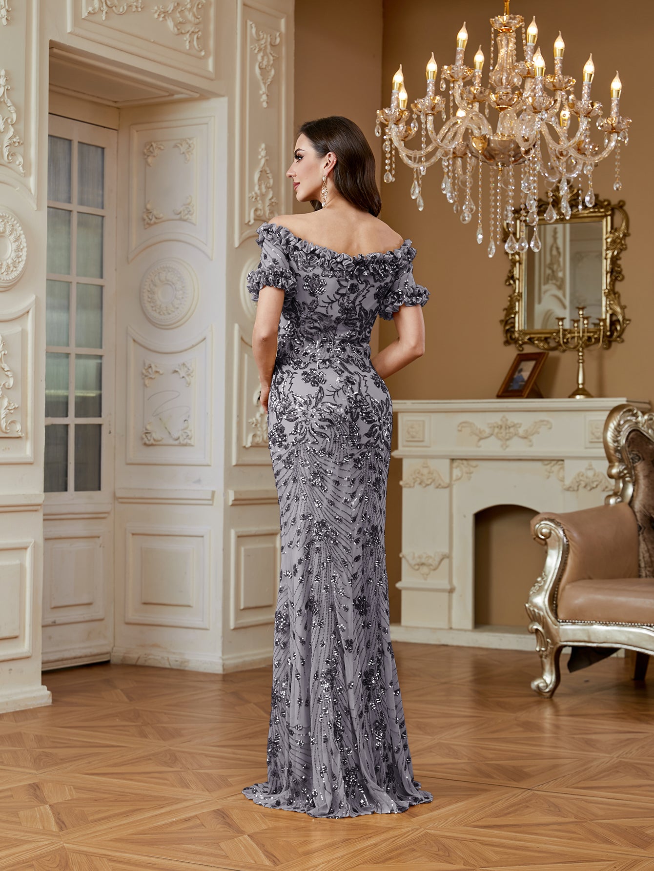 One-Shoulder Sequin Mermaid Dress