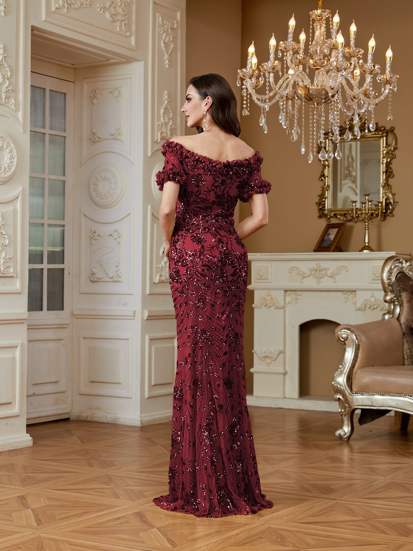 One-Shoulder Sequin Mermaid Dress