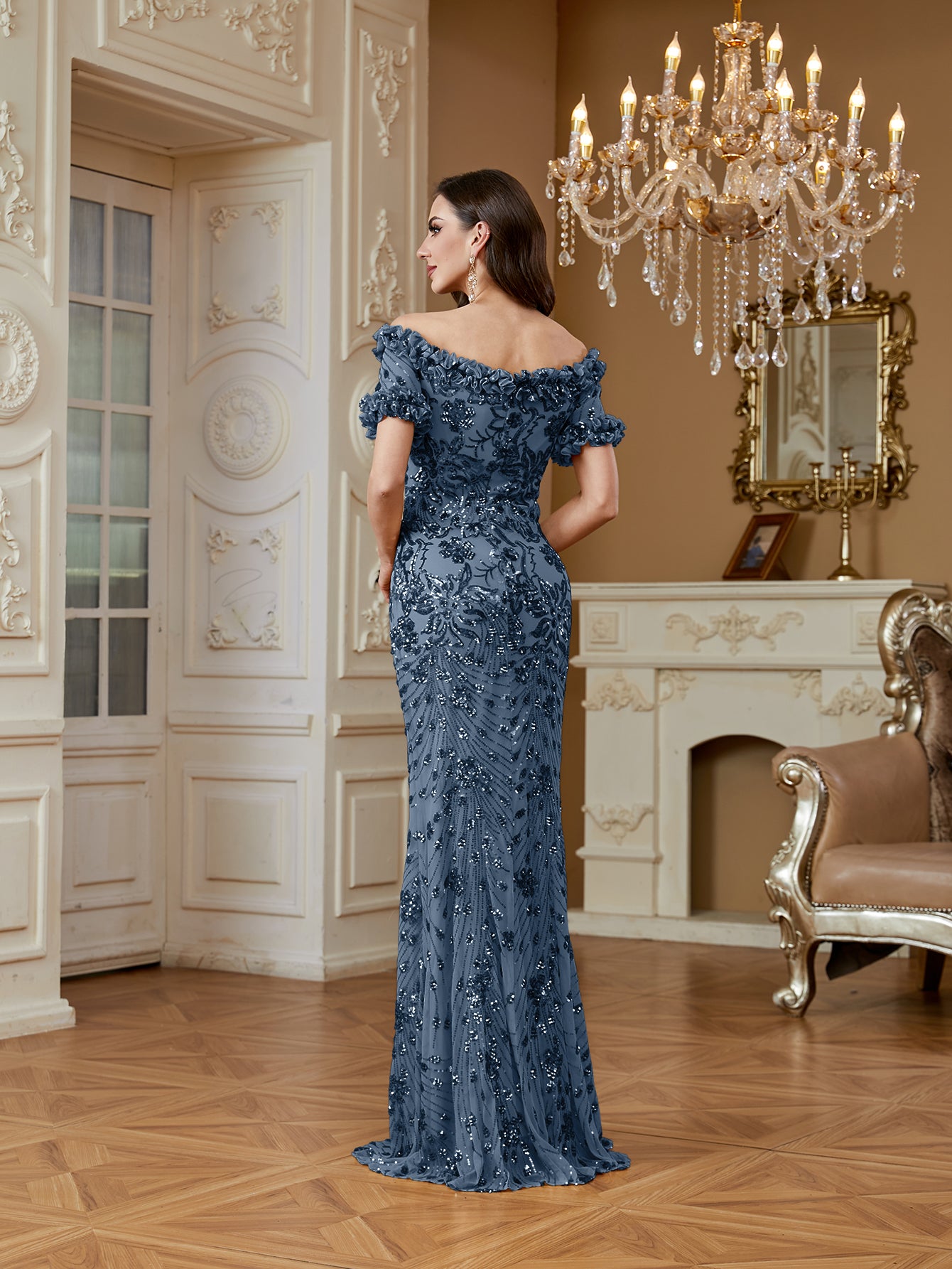 One-Shoulder Sequin Mermaid Dress