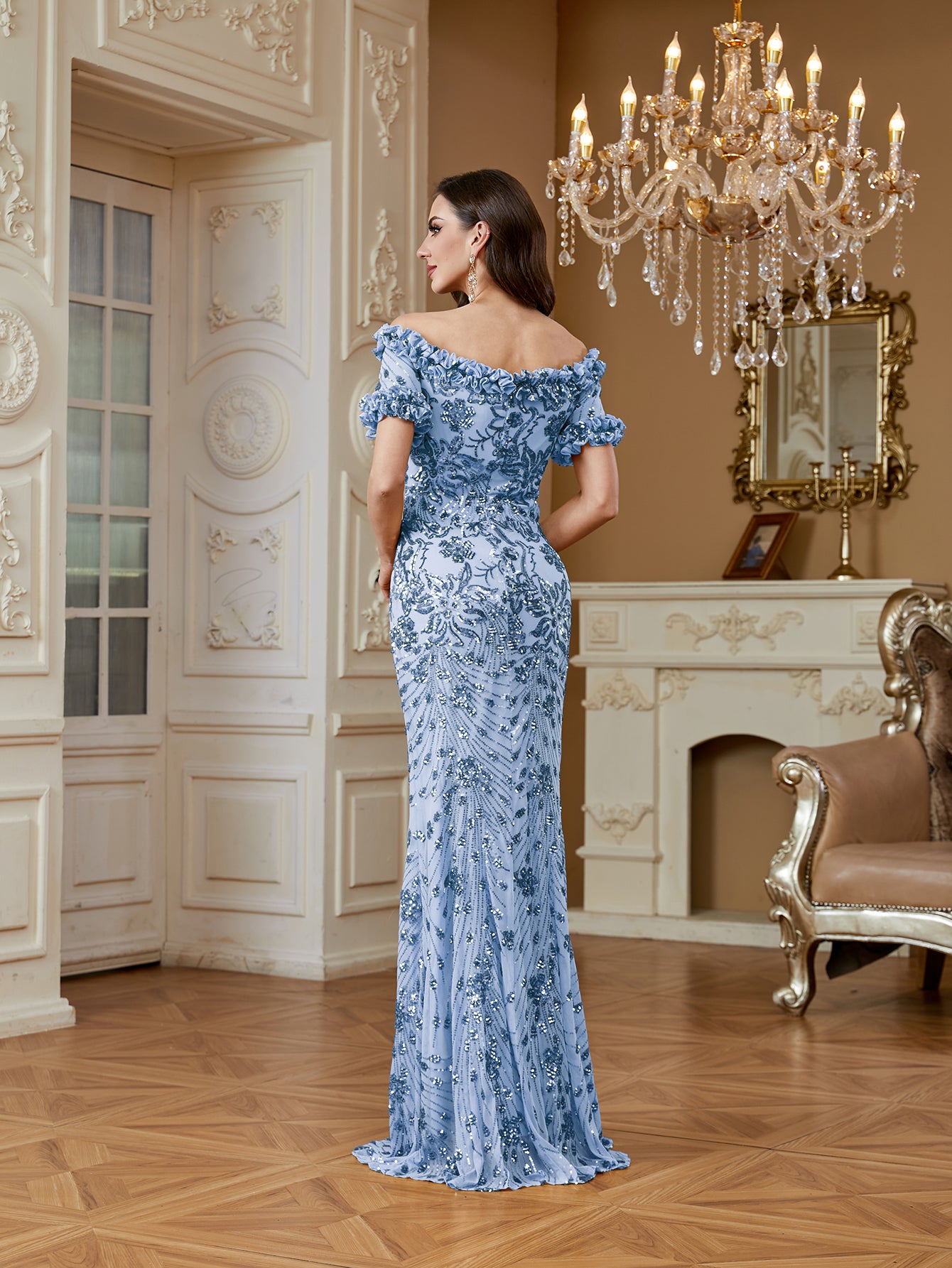 One-Shoulder Sequin Mermaid Dress