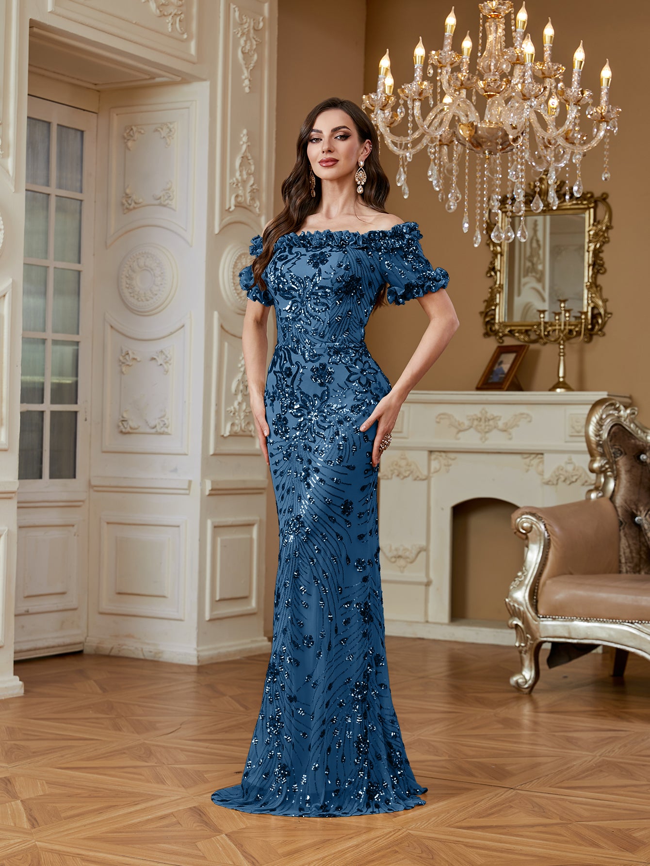 One-Shoulder Sequin Mermaid Dress