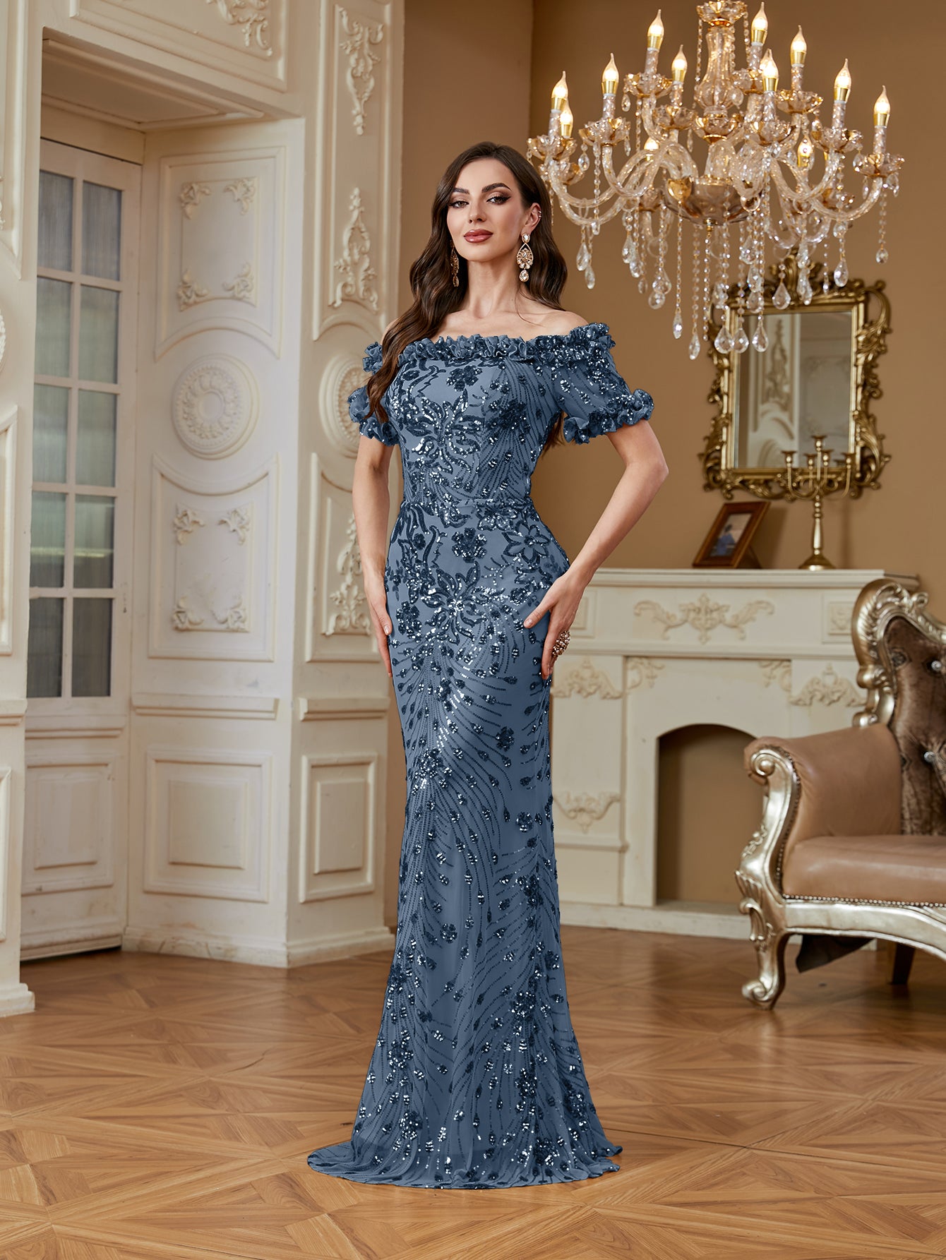 One-Shoulder Sequin Mermaid Dress