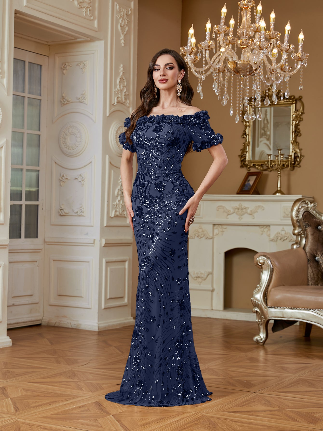 One-Shoulder Sequin Mermaid Dress