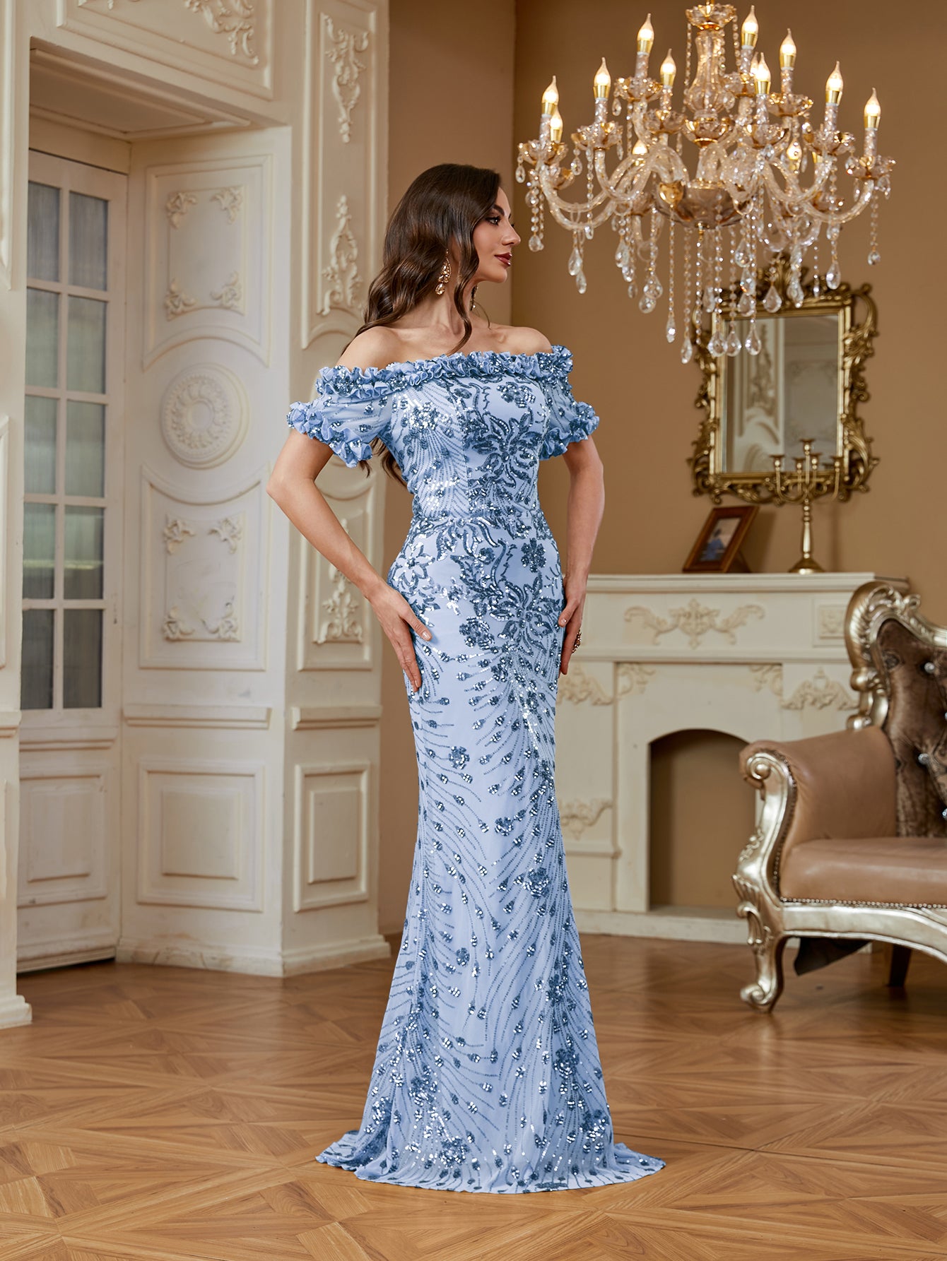 One-Shoulder Sequin Mermaid Dress