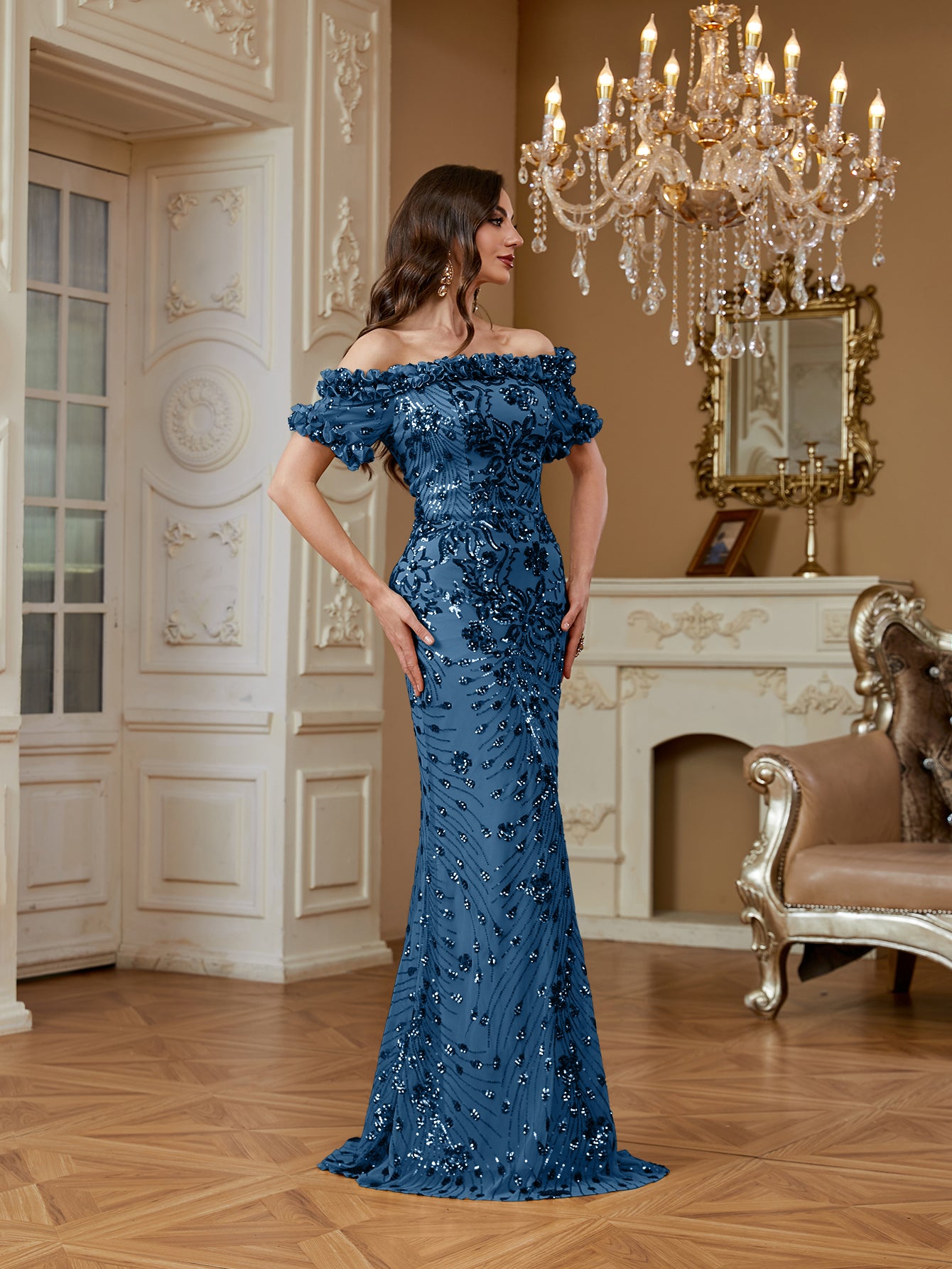 One-Shoulder Sequin Mermaid Dress