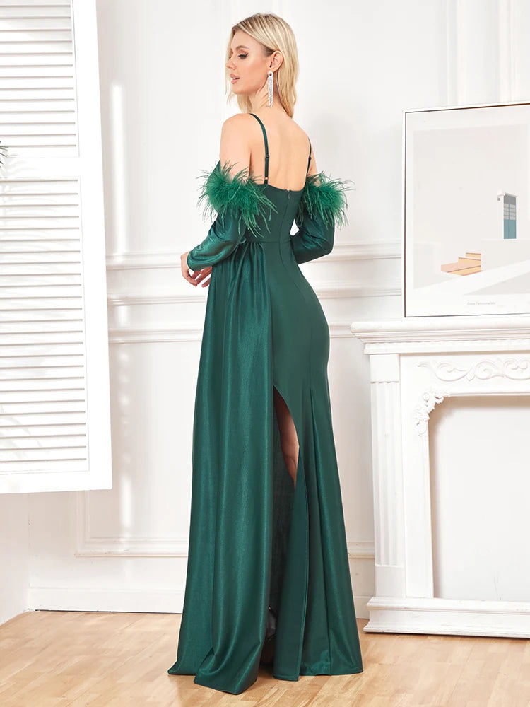 XUIBOL |  Luxury Floor Length Backless Party Dress Arabia Cocktail bridesmaid Prom Gown
