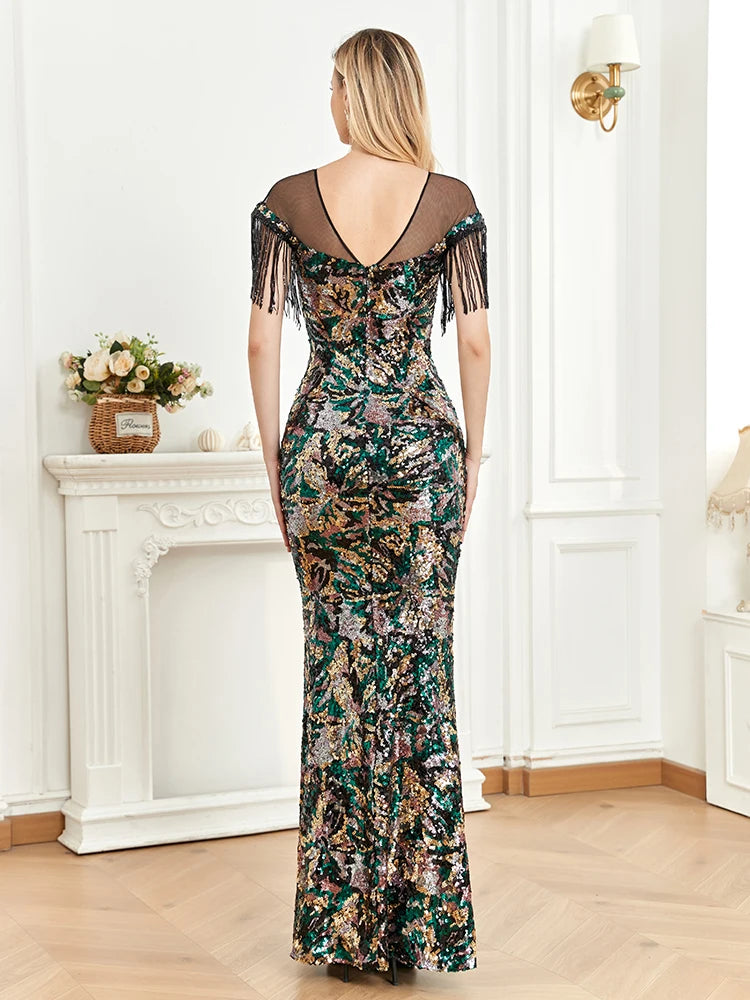 XUIBOL | 2024 Women Floor Length Evening Dress Luxury Mermaid Wedding Party Prom vestido