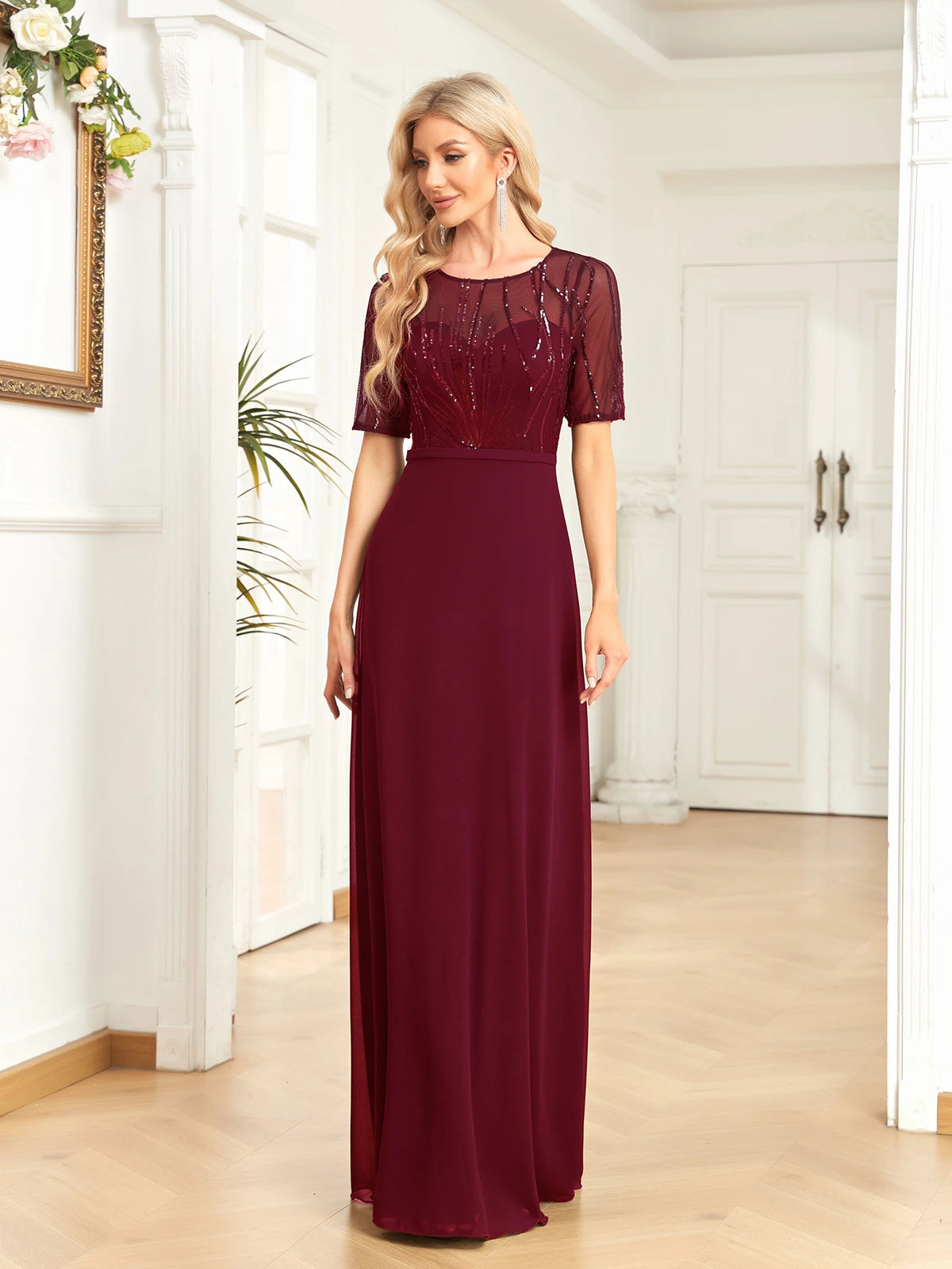 Sequin Formal Evening Dress