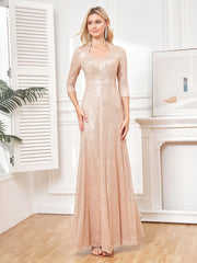 V-Neck Evening Dress