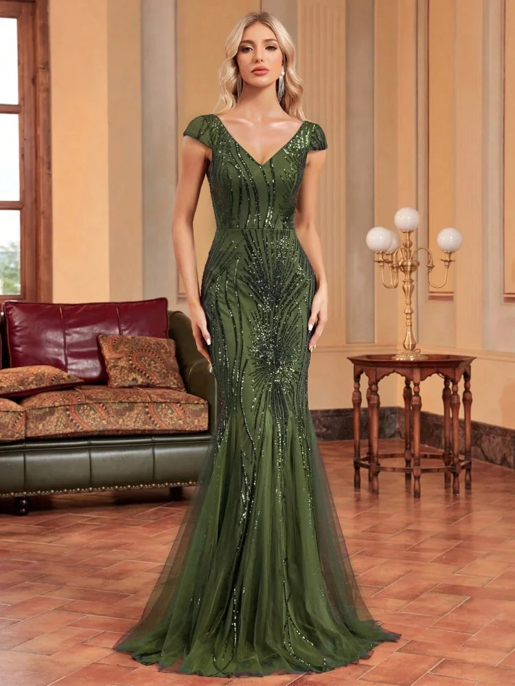 Sequin Formal Evening Dress For Women