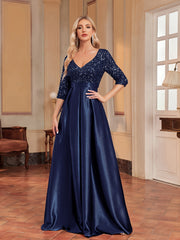 Sequined V-neck Dress
