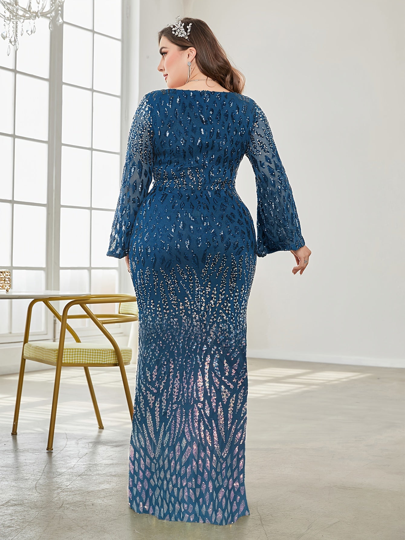 Plus size sequin fit and flare dress hotsell