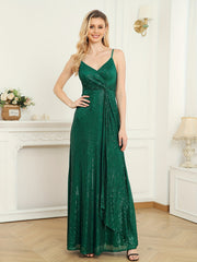 Sequined Bridesmaid Strap Dress