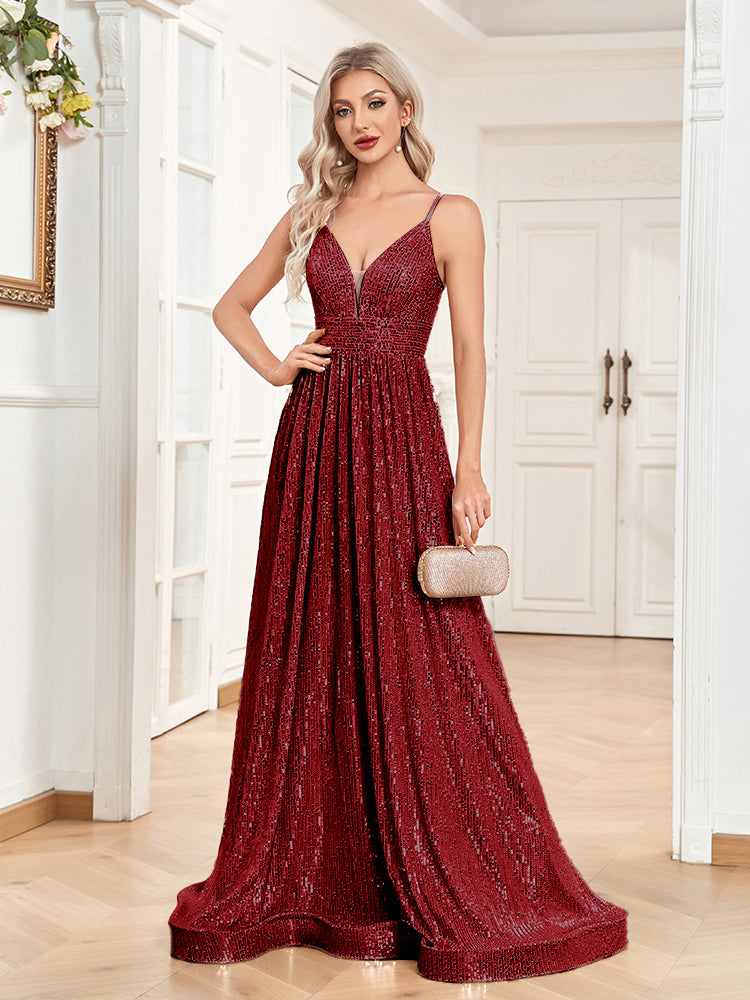 XUIBOL | a-line_spaghetti_strap_sequin_prom_gown_Burgundy