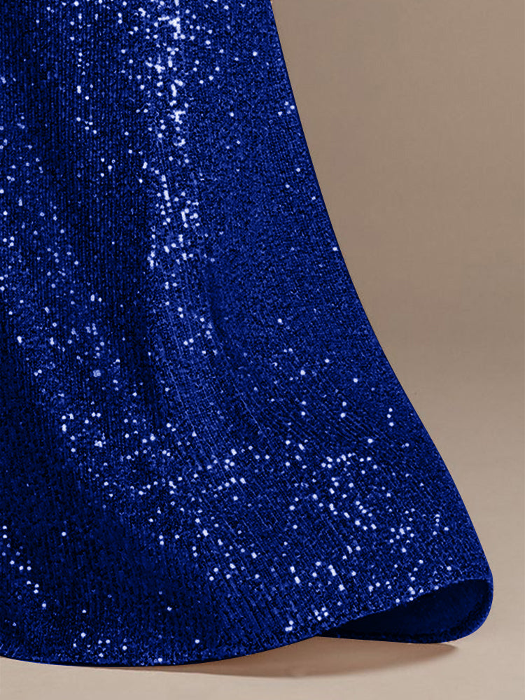 XUIBOL | v-neck sequin sheath gown