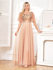Beaded Embroidery v neck short sleeve dresses