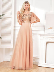 Beaded Embroidery v neck short sleeve dresses