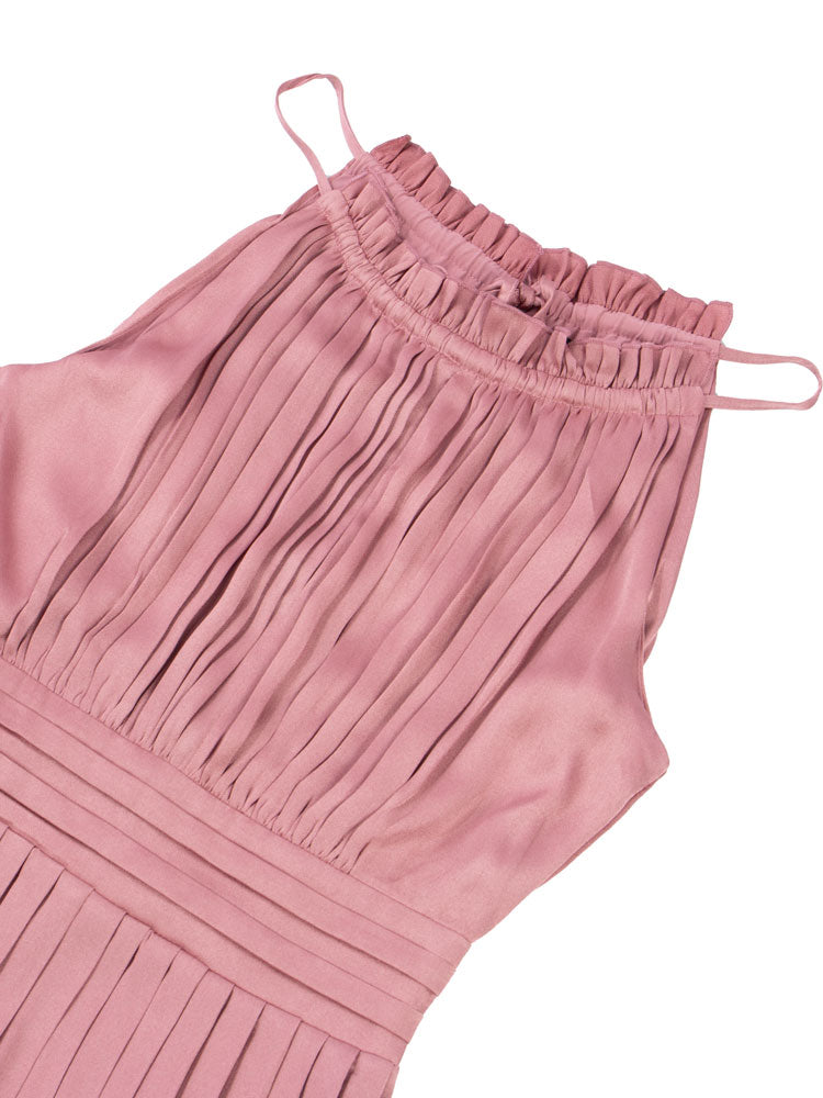 XUIBOL | Pleated_a-line_Dress_with_Satin_pink